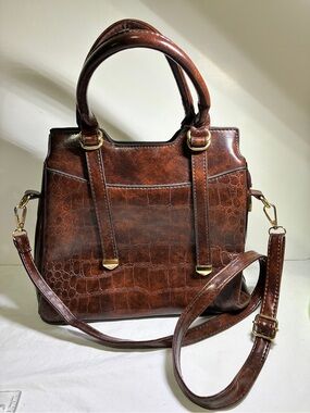 Ecosse Faux Leather Bag Gold Accents